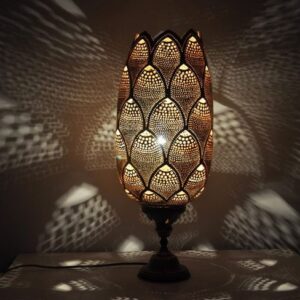 Enchanting Moroccan Silver Metal Floor Lamp