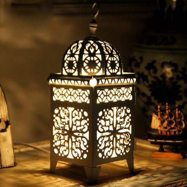 Vintage Moroccan Silver Metal Floor Lamp - Handcrafted High-Quality Design