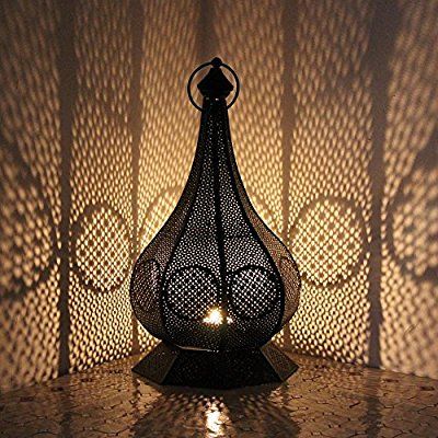 Moroccan Silver Metal Floor Lamp - Vintage Style Lighting
