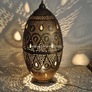 Moroccan Silver Metal Handcrafted Floor Lamp - Timeless Elegance