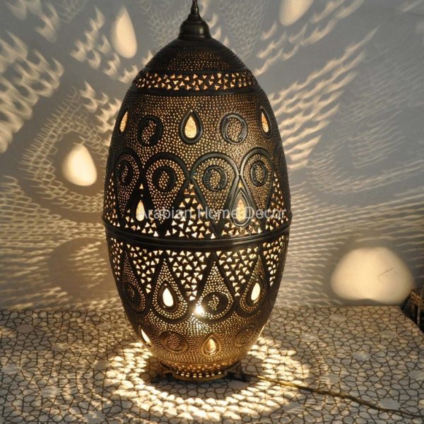 Moroccan Silver Metal Handcrafted Floor Lamp - Timeless Elegance