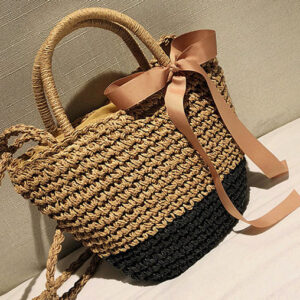 Eco-Friendly Handwoven French Market Basket - Versatile Design for Shopping, Beach, and Storage