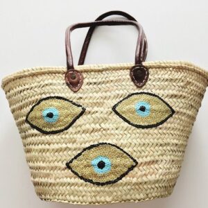French Market Basket Handwoven by Moroccan Artisans