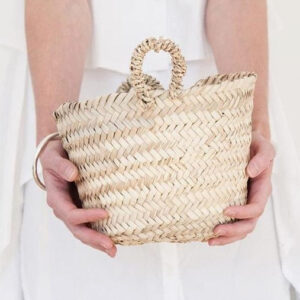 French Market Basket - Handmade Eco-Friendly Straw Handled Storage Basket