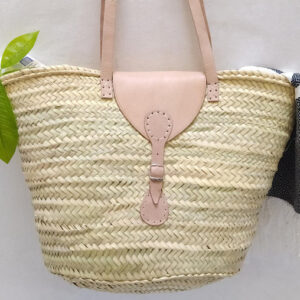 Pink Moroccan Handwoven French Market Basket - Ethical Chic Storage