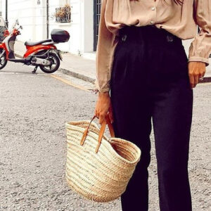 French Market Basket | Handwoven Eco-Friendly Berber Artisan Style