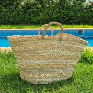 Eco-Friendly French Market Basket | Handwoven Moroccan Artisan Basket