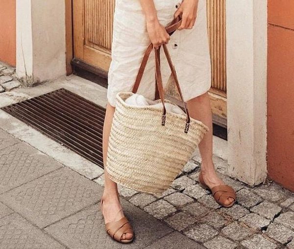 Eco-Friendly Handwoven French Market Basket - Ethically Crafted & Versatile