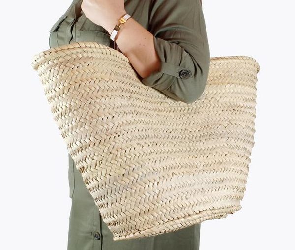 French Market Basket 157 - Handwoven Moroccan Berber Eco-Chic Tote
