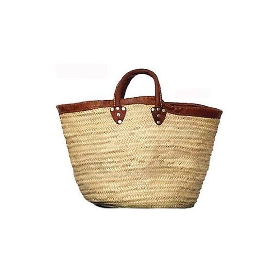 Handwoven Eco-Friendly French Market Basket with Leather Handles