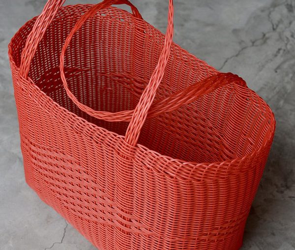Chic Handwoven French Market Basket - Eco-Friendly & Sustainable