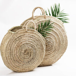 Moroccan Handwoven French Market Basket - Eco-Friendly and Stylish