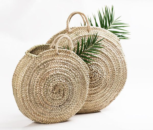 Moroccan Handwoven French Market Basket - Eco-Friendly and Stylish