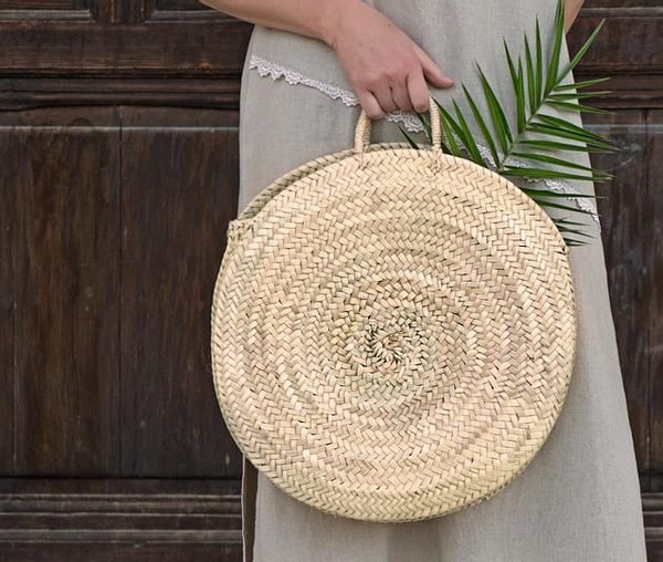 Handwoven French Market Basket 042 - Eco-friendly Straw Tote