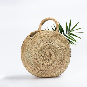 French Market Basket Handwoven by Moroccan Berber Artisans