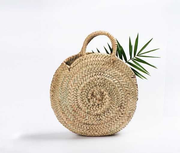 French Market Basket Handwoven by Moroccan Berber Artisans