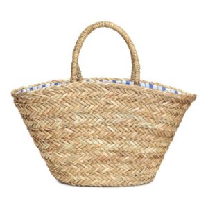 French Market Basket Handmade Moroccan Berber Woven Eco-Friendly Accessory