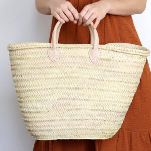 Handwoven French Market Basket by Berber Artisans - Eco-Friendly & Stylish