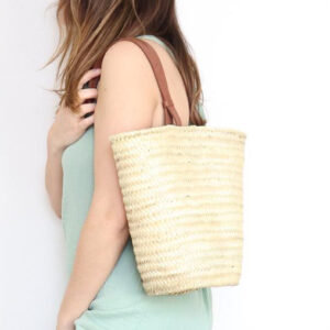 Handwoven Moroccan French Market Basket 090 - Eco-Friendly & Stylish