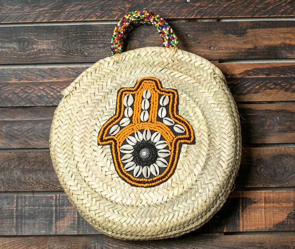 Moroccan Handwoven Eco-Chic Handbag Basket 015