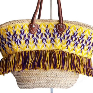 Exquisite Moroccan Embroidered Straw Handbag - Eco-Friendly and Customizable