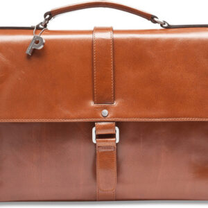 Premium Dark Tan Moroccan Leather Laptop Bag - Handcrafted Luxury Crossbody Bag.