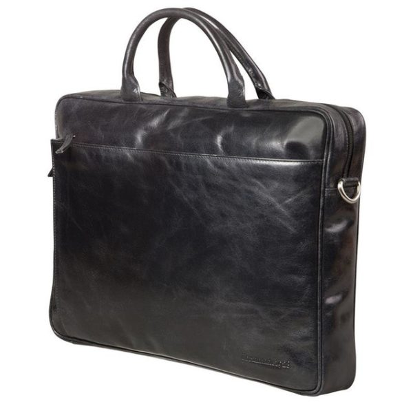 Elegant Black Moroccan Leather Laptop Bag - Premium Quality & Functionality