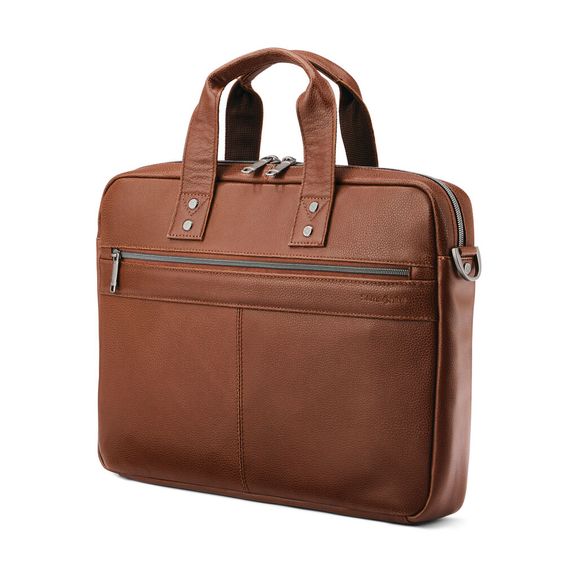 Chic Light Brown Moroccan Leather Laptop Bag - Professional & Stylish