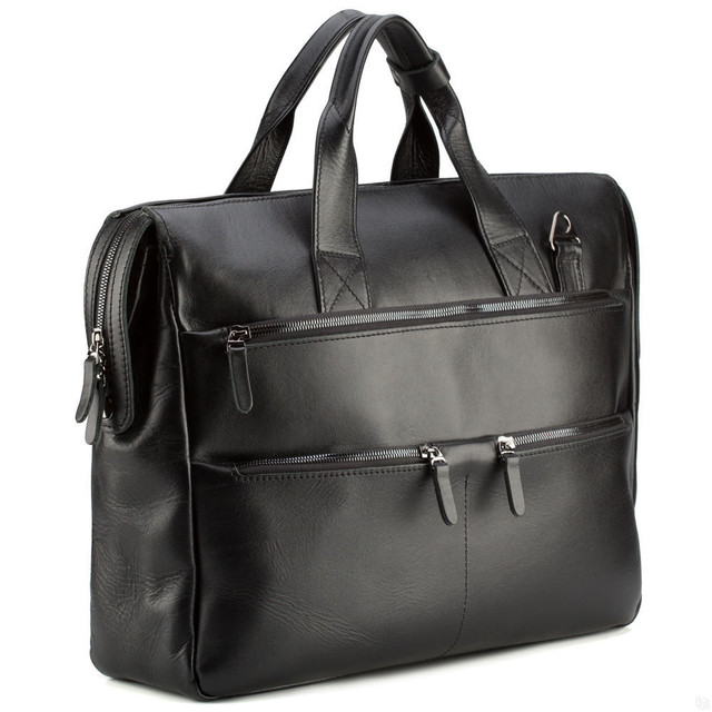 Black Moroccan Leather Laptop Bag - Handcrafted Professional Organizer