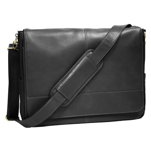 Handmade Moroccan Leather Laptop Bag - Premium Black Briefcase