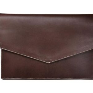 Vintage Walnut Brown Leather Laptop Bag | Handcrafted Moroccan Design