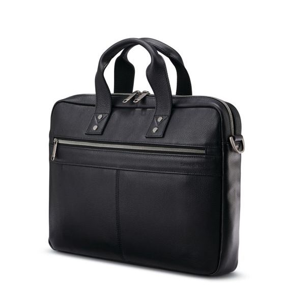 "Black Moroccan Leather Laptop Bag | Stylish & Functional"