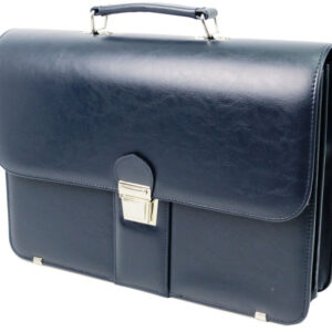 Navy Blue Moroccan Leather Laptop Bag | Handcrafted Premium Quality