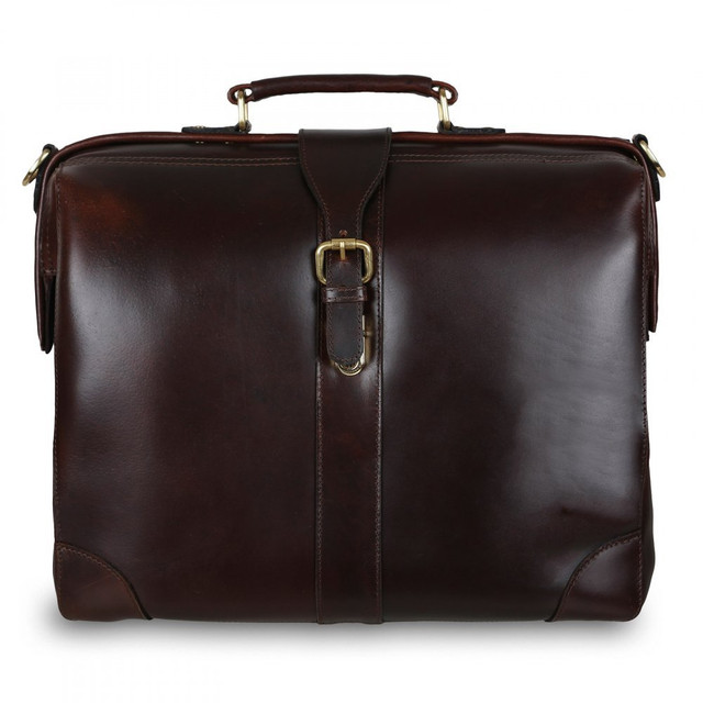 Dark Brown Moroccan Leather Laptop Bag | Stylish & Organized