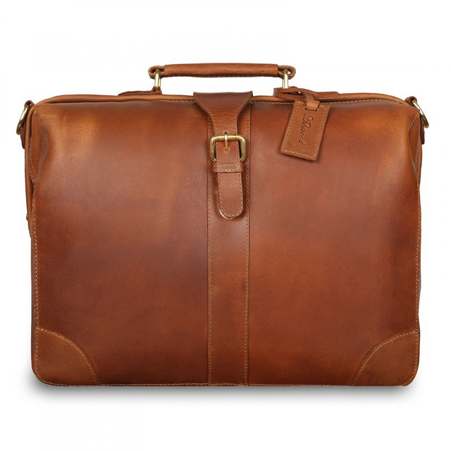 Luxurious Dark Tan Moroccan Leather Laptop Bag - Handcrafted Premium Design