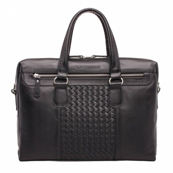 Moroccan Leather Laptop Bag - Handmade Black Leather Case