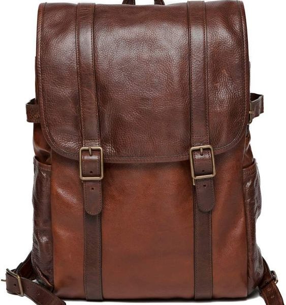 Elegant Moroccan Leather Backpack | Genuine Dark Brown Bag