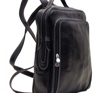 Luxury Black Moroccan Leather Backpack by Fez Tannery