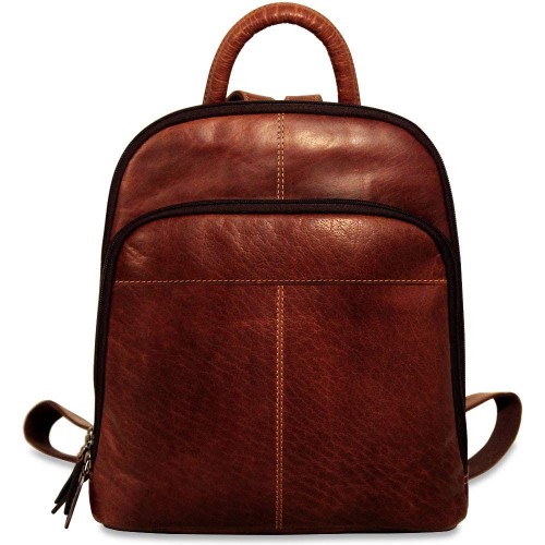 Moroccan Walnut Brown Leather Backpack - Handcrafted Elegance