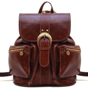 Moroccan Mahogany Leather Backpack | Handcrafted Artisan Bag