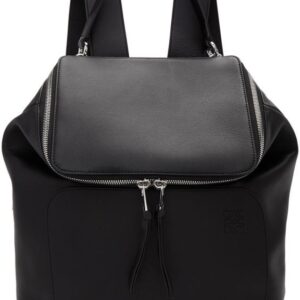 Moroccan Handcrafted Black Leather Backpack - Premium Quality