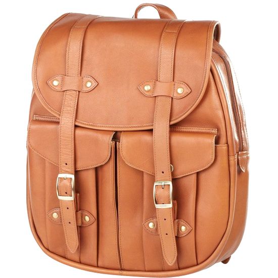 Camel Brown Handmade Leather Backpack - Luxurious Moroccan Style