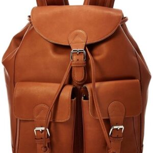 Elegant Dark Camel Brown Moroccan Leather Backpack