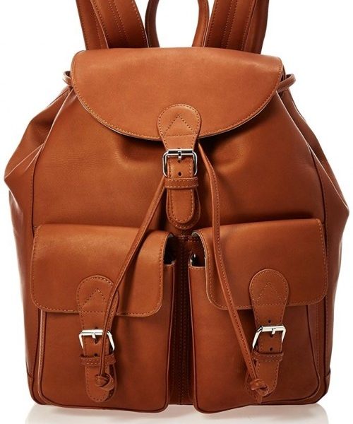 Elegant Dark Camel Brown Moroccan Leather Backpack