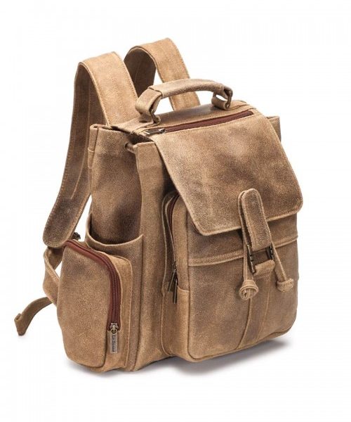 Vintage Beige Moroccan Leather Backpack | Handmade & Stylish