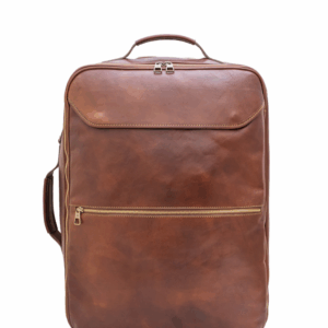 Vintage Brown Moroccan Leather Backpack - Handcrafted Luxury