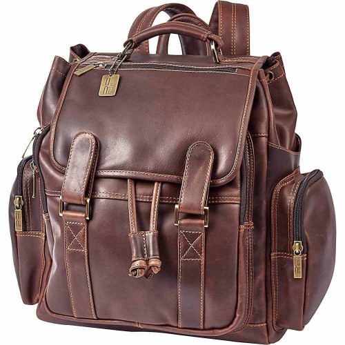 Dark Brown Moroccan Leather Backpack - Handcrafted Premium Design from Fez Tannery