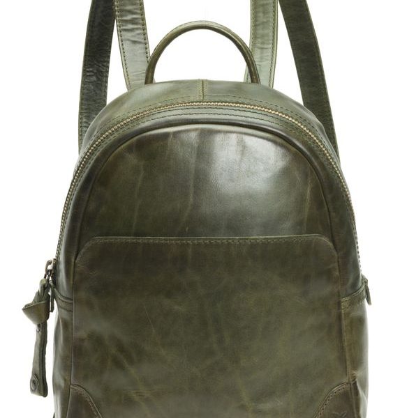 Moroccan Dark Khaki Leather Backpack | Handcrafted Elegance