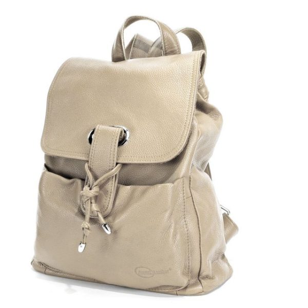Luxury Moroccan Leather Backpack 048 - Light Beige Handmade Design