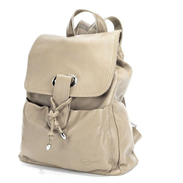 Luxury Moroccan Leather Backpack 048 - Light Beige Handmade Design